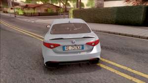 Alfa Romeo Giulia Quadrifoglio 2017 EU Plate для GTA San Andreas - вид сзади