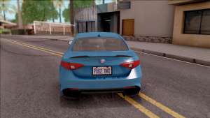 Alfa Romeo Giulia Quadrifoglio 2017 для GTA San Andreas - вид сзади