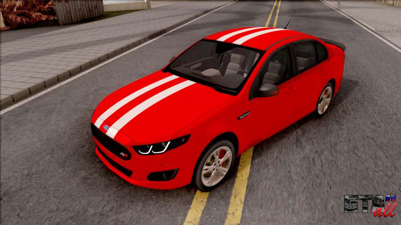 Ford Falcon XR8 2015 для GTA San Andreas - белые полосы на красном фоне