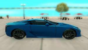 Lexus LFA для GTA San Andreas - вид сбоку