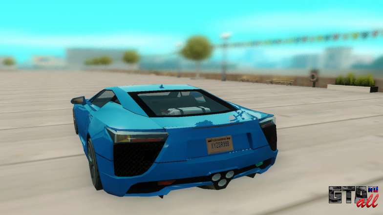 Lexus LFA для GTA San Andreas - вид сзади