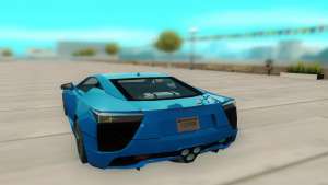 Lexus LFA для GTA San Andreas - вид сзади