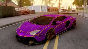 Lamborghini Aventador Liberty Walk 2012 для GTA San Andreas - желто-фиолетовый