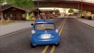 Renault Zoe 2013 для GTA San Andreas - вид сзади