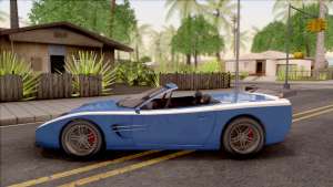 GTA IV Invetero Coquette Spyder для GTA San Andreas - вид сбоку