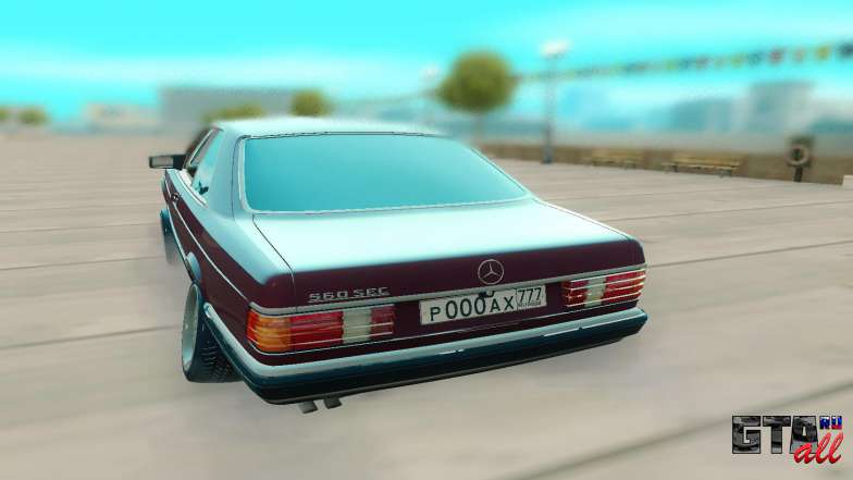 Mercedes-Benz C126 для GTA San Andreas - вид сзади