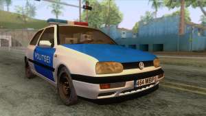 Volkswagen Golf Mk3 Estonian Police для GTA San Andreas - вид спереди