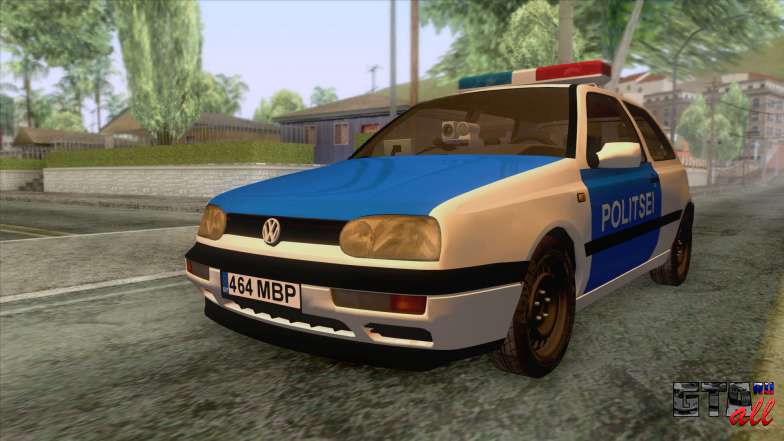 Volkswagen Golf Mk3 Estonian Police для GTA San Andreas - общий вид