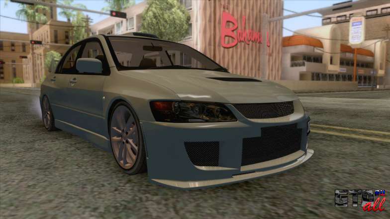 Mitsubishi Lancer Evolution VIII для GTA San Andreas - вид спереди