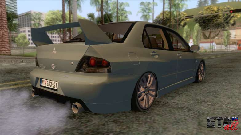 Mitsubishi Lancer Evolution VIII для GTA San Andreas - вид сзади