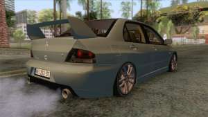 Mitsubishi Lancer Evolution VIII для GTA San Andreas - вид сзади