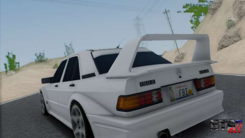 Mercedes-Benz W201 190E для GTA San Andreas - вид сзади