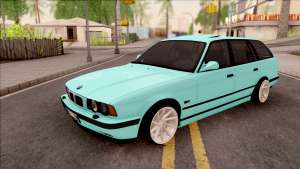 BMW 5-er E34 Touring Stance Vossen для GTA San Andreas - вид спереди