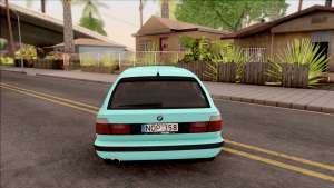 BMW 5-er E34 Touring Stance Vossen для GTA San Andreas - вид сзади