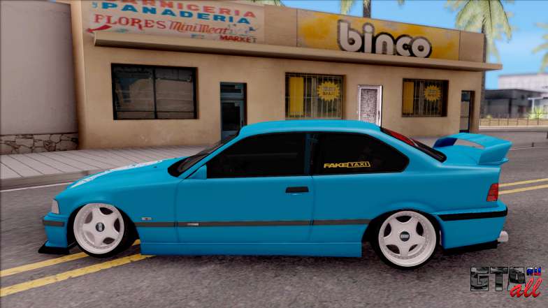 BMW 3-er E36 Blue 4.0i для GTA San Andreas - вид сбоку