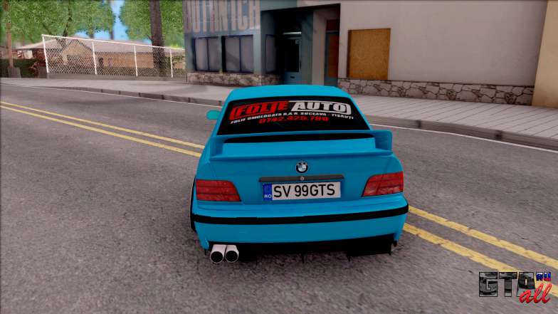 BMW 3-er E36 Blue 4.0i для GTA San Andreas - вид сзади