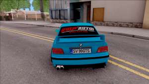 BMW 3-er E36 Blue 4.0i для GTA San Andreas - вид сзади