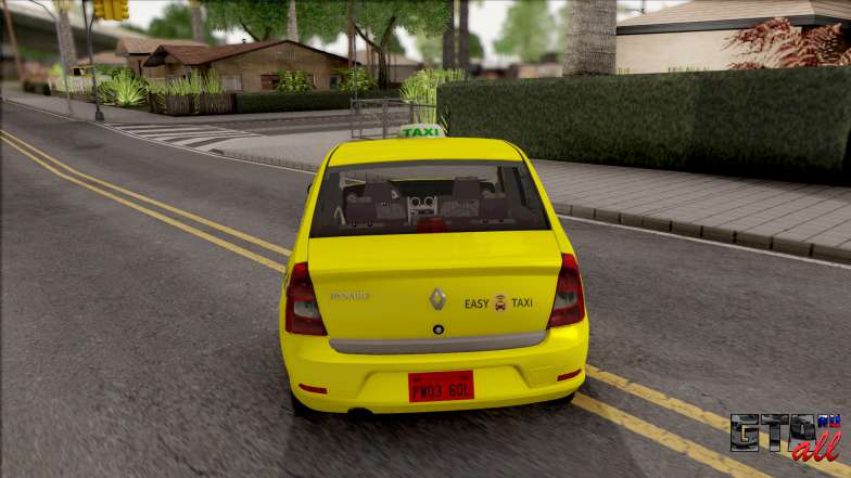 Renault Logan Taxi для GTA San Andreas - вид сзади