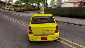 Renault Logan Taxi для GTA San Andreas - вид сзади