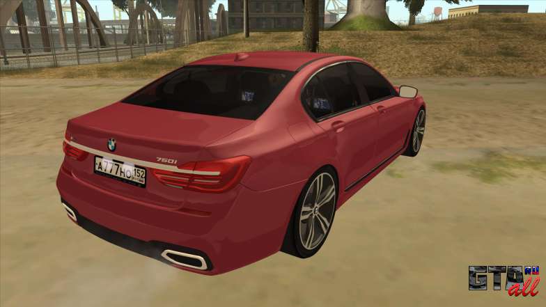 BMW 7-Series M Sport для GTA San Andreas - вид сзади