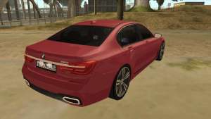 BMW 7-Series M Sport для GTA San Andreas - вид сзади