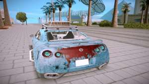 Nissan GTR R35 для GTA San Andreas - вид сзади