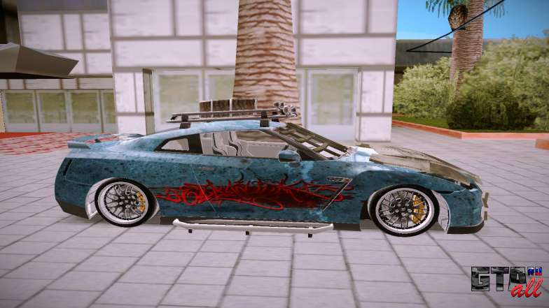 Nissan GTR R35 для GTA San Andreas - вид сбоку