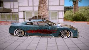 Nissan GTR R35 для GTA San Andreas - вид сбоку