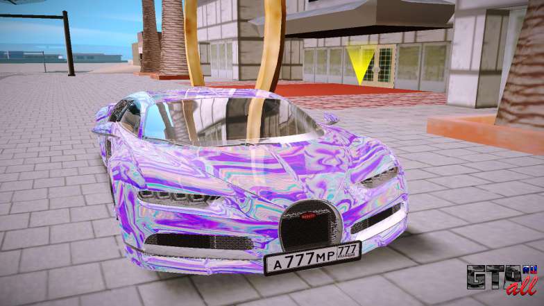 Bugatti Chiron для GTA San Andreas - вид спереди