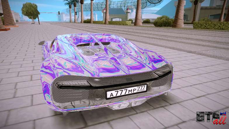 Bugatti Chiron для GTA San Andreas - вид сзади