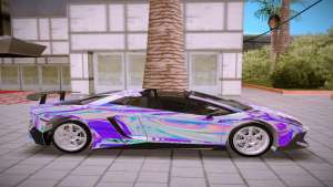 Lamborghini Aventador SV Roadster для GTA San Andreas - вид сбоку