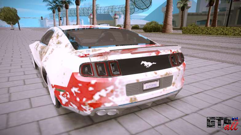 Ford Mustang GT500 для GTA San Andreas - вид сзади