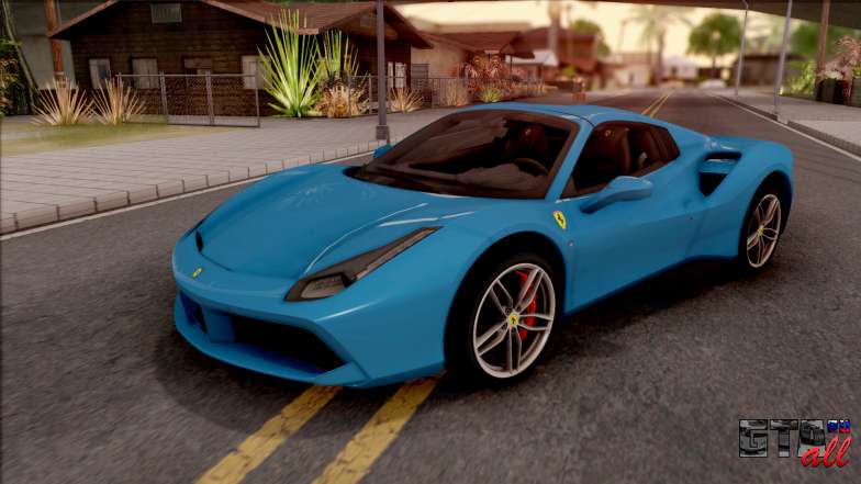 Ferrari 488 Spider 2016 для GTA San Andreas - вид спереди