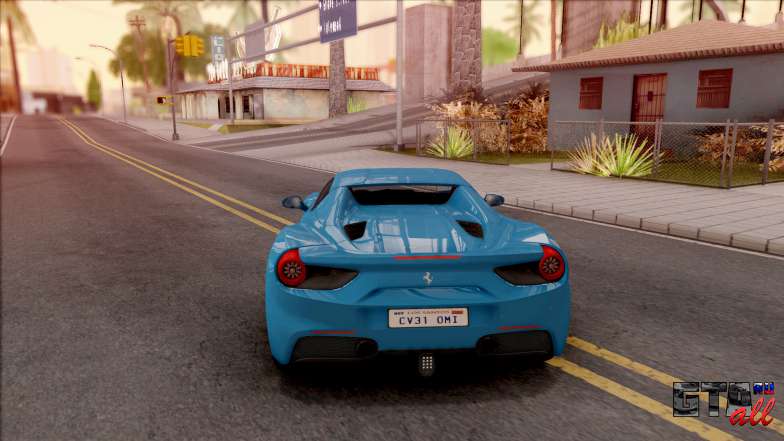 Ferrari 488 Spider 2016 для GTA San Andreas - вид сзади