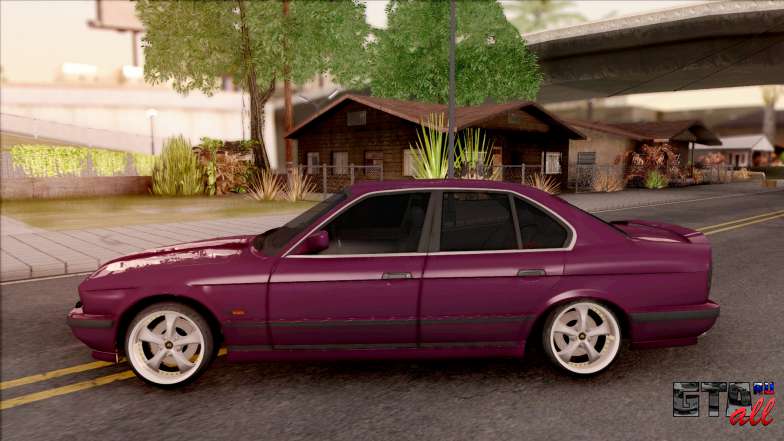 BMW E34 520i Sedan Stance Version для GTA San Andreas - вид сбоку