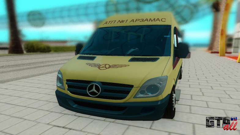 Mercedes-Benz Sprinter для GTA San Andreas - вид спереди