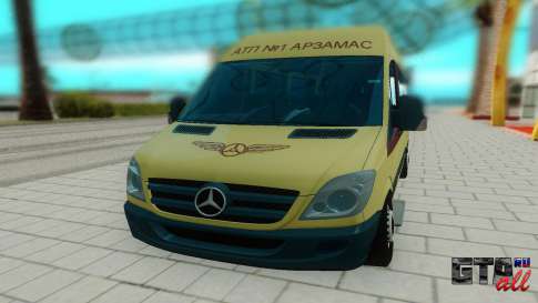 Mercedes-Benz Sprinter для GTA San Andreas - вид спереди