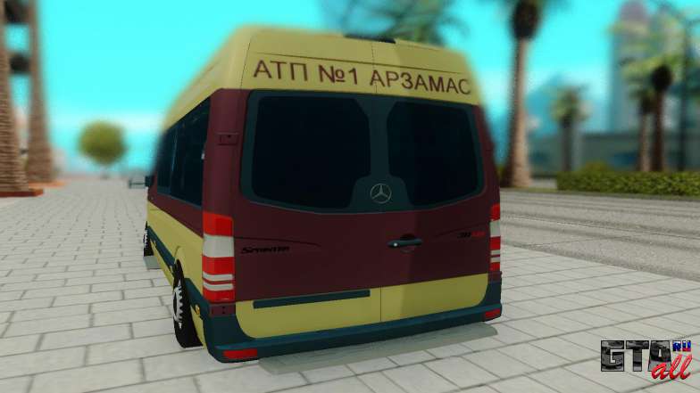 Mercedes-Benz Sprinter для GTA San Andreas - вид сзади