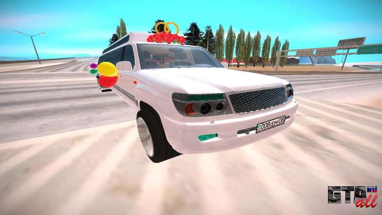 Toyota Land Cruiser 100 для GTA San Andreas - вид спереди