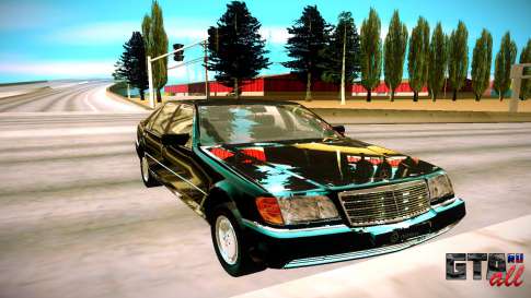 Mercedes-Benz W140 600SEL для GTA San Andreas - вид спереди