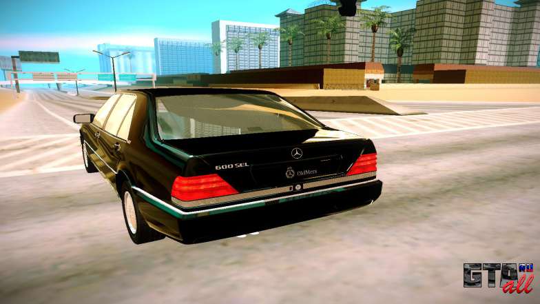 Mercedes-Benz W140 600SEL для GTA San Andreas - вид сзади