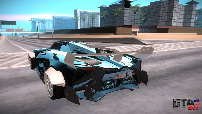 Lamborghini Egoista для GTA San Andreas - вид сзади