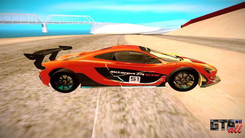 McLaren P1 GTR для GTA San Andreas - вид сбоку