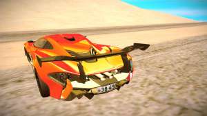 McLaren P1 GTR для GTA San Andreas - вид сзади