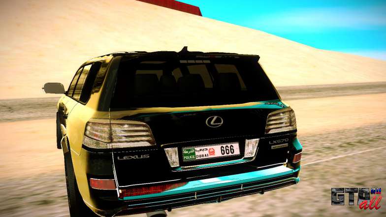 Lexus LX570 для GTA San Andreas - вид сзади