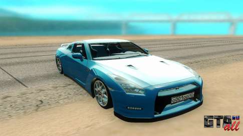 Nissan GTR R35 для GTA San Andreas - вид спереди