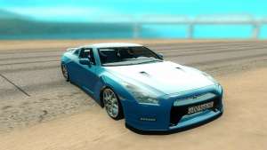 Nissan GTR R35 для GTA San Andreas - вид спереди