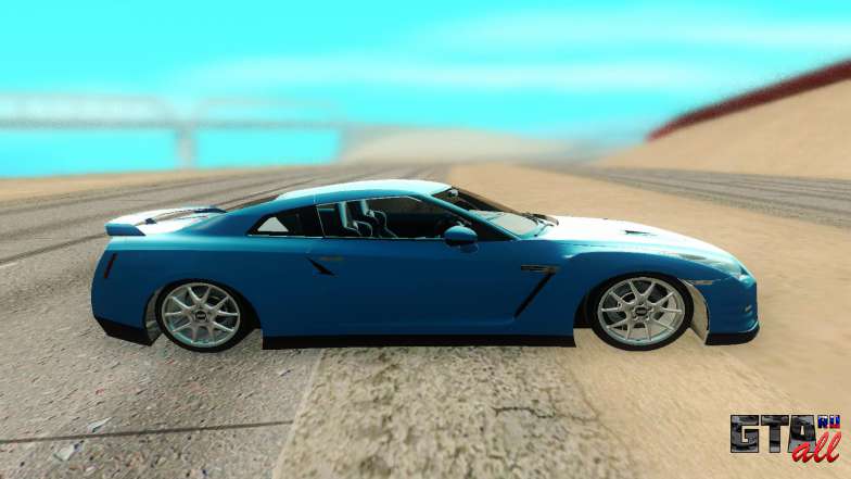 Nissan GTR R35 для GTA San Andreas - вид сбоку