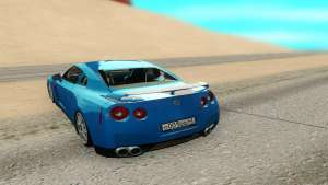 Nissan GTR R35 для GTA San Andreas - вид сзади