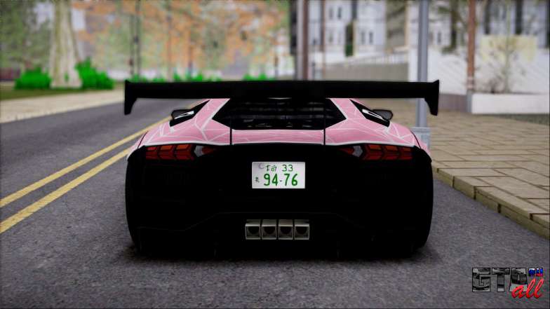 Lamborghini Aventador v1 для GTA San Andreas - вид сзади